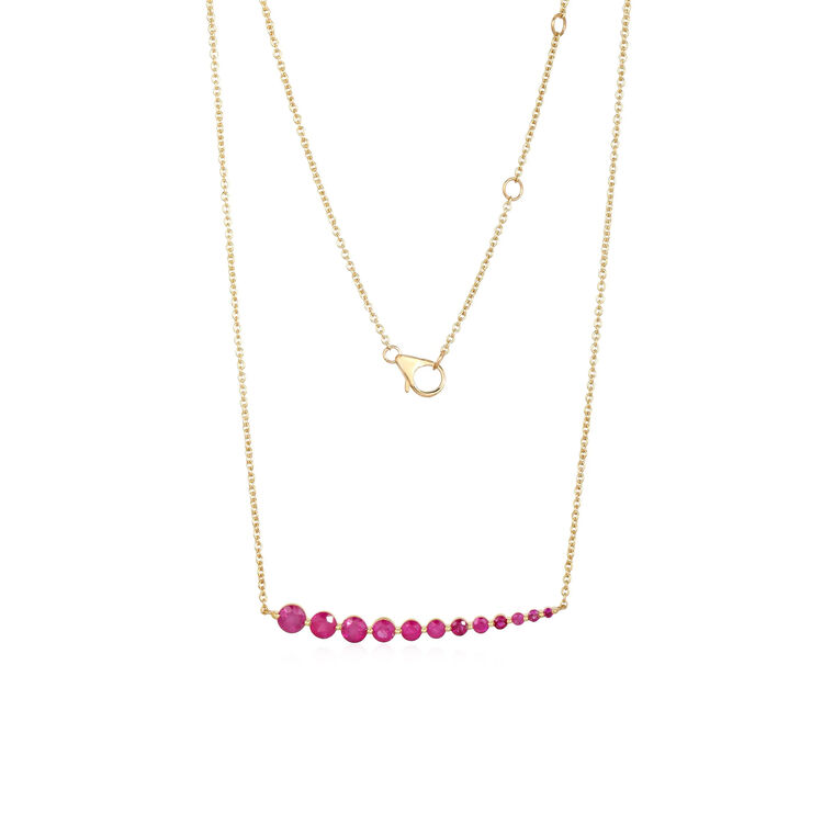 Asymmetrical Ruby Bar Necklace image number null