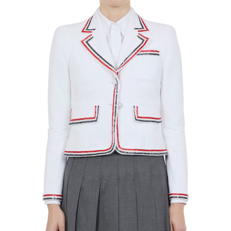 Sculpted Shoulder Cropped Jacket image number null