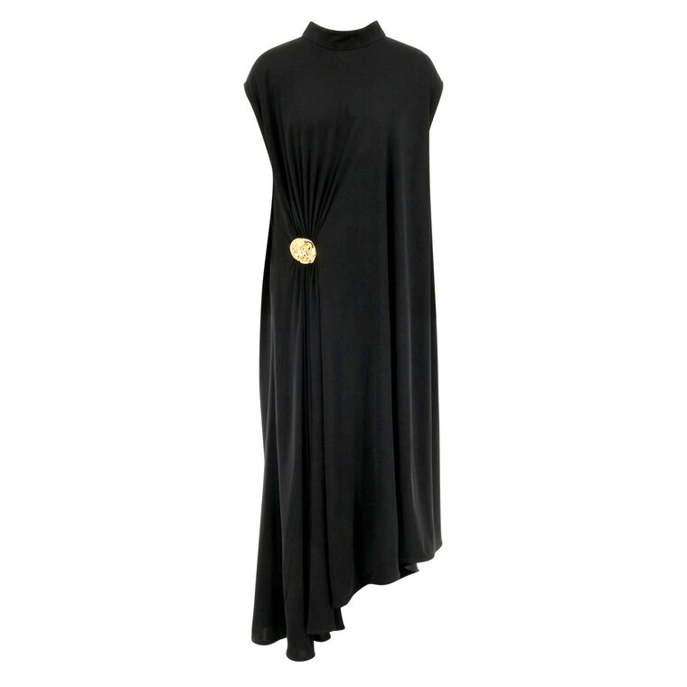 Sleeveless Matte Crepe Viscose Jersey Midi Dress image number null