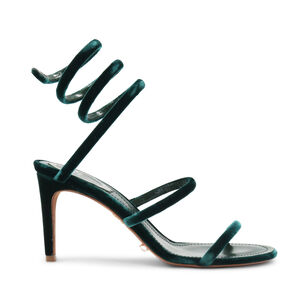 Cleo Velvet Ankle Wrap Sandal