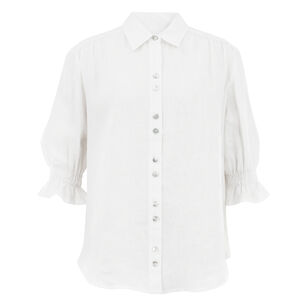 Sirena Puff Sleeve Linen Shirt