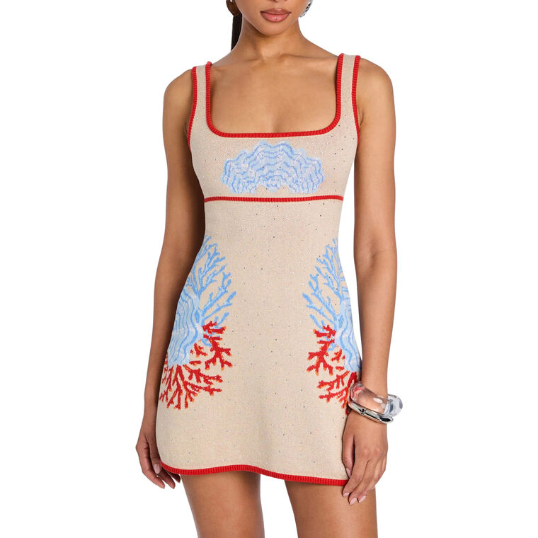 Valcra Sleeveless Jacquard Knit Mini Dress image number null
