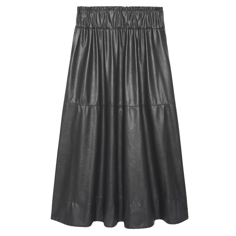 The Issa Vegan Leather Midi Skirt image number null