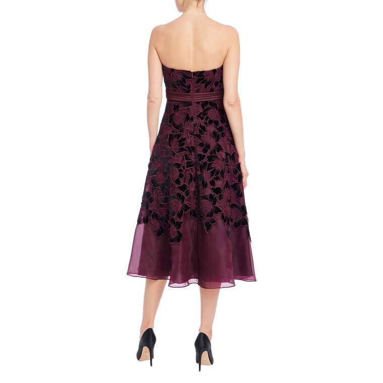 Strapless Velvet Lace Dress image number null