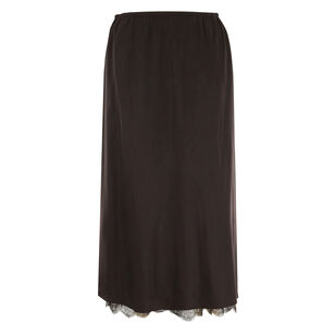 Lace-Trim Satin Slip Skirt