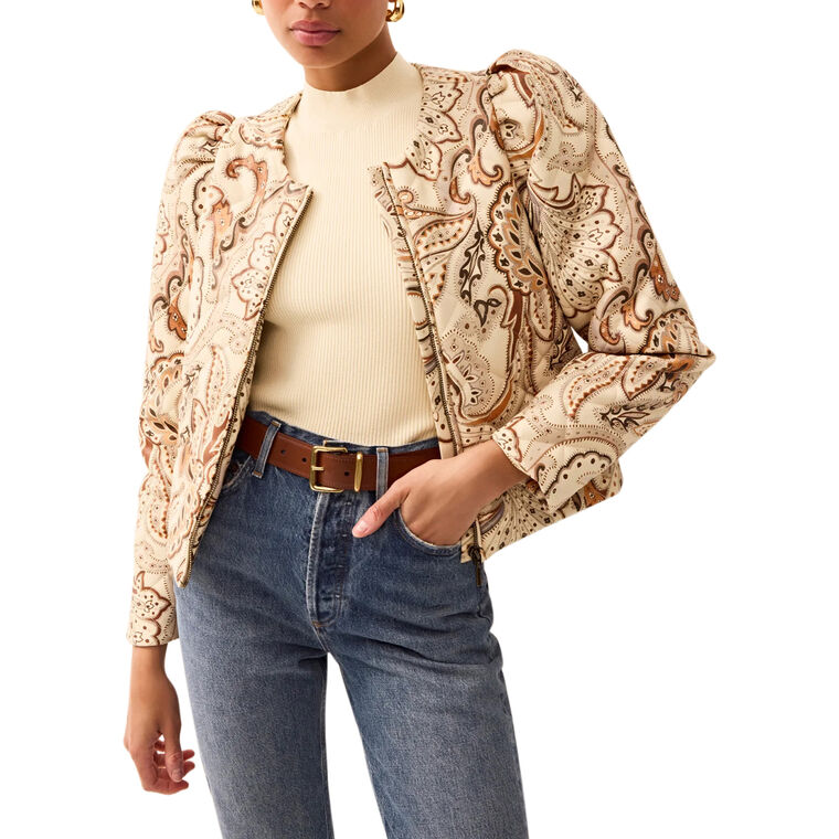 Faison Cropped Vegan Leather Jacket image number null