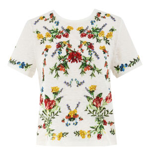 Cindy Embroidered Cropped Tee