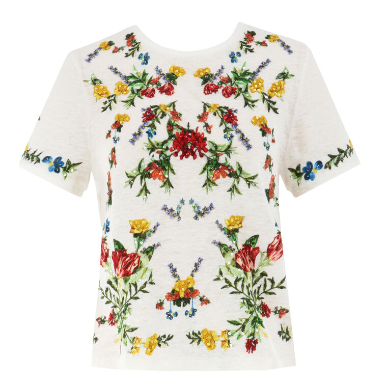 Cindy Embroidered Cropped Tee image number null
