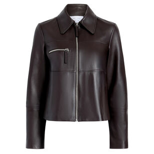 Annabel Point Collar Jacket In Leather