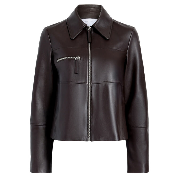 Annabel Point Collar Jacket In Leather image number null