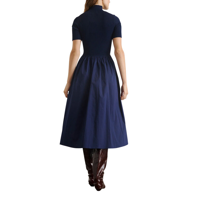 Teresa Short Sleeve Knit Turtleneck Midi Dress image number null