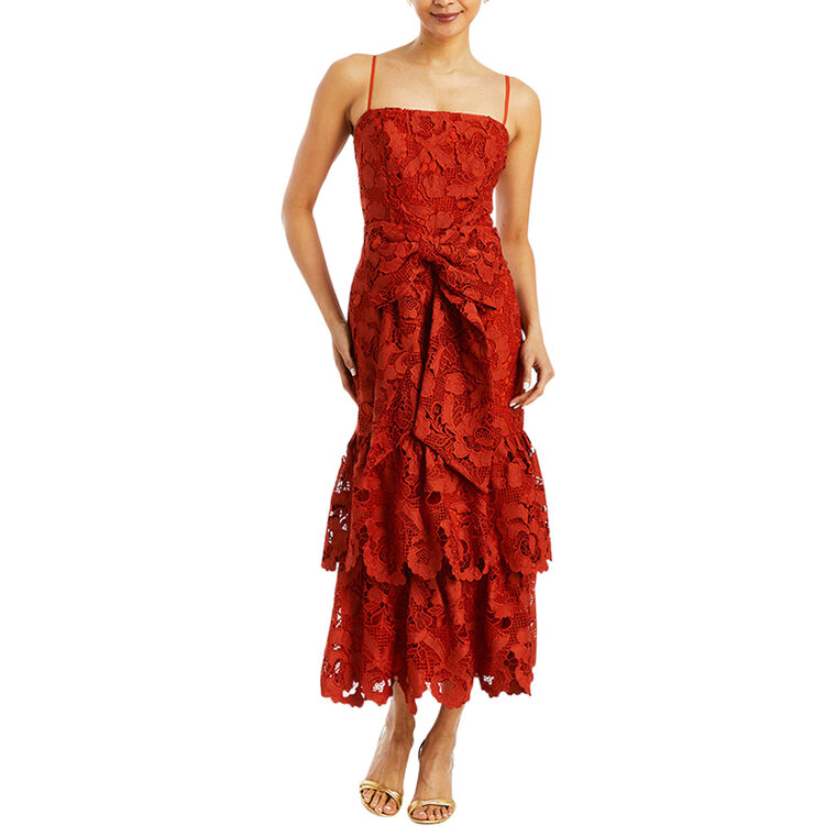 Vanessa Midi Dress With Adjustable Bow image number null