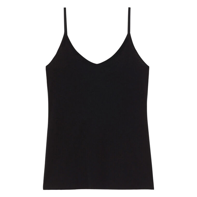 V-Neck Mesh Jersey Camisole With Adjustable Straps image number null