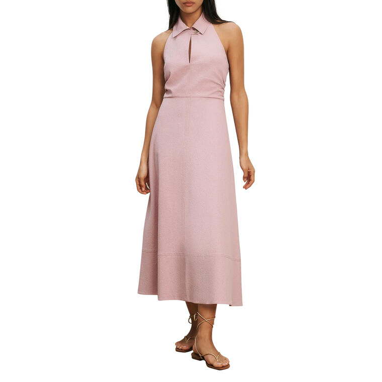 Mackey Seersucker Halter Midi Dress image number null