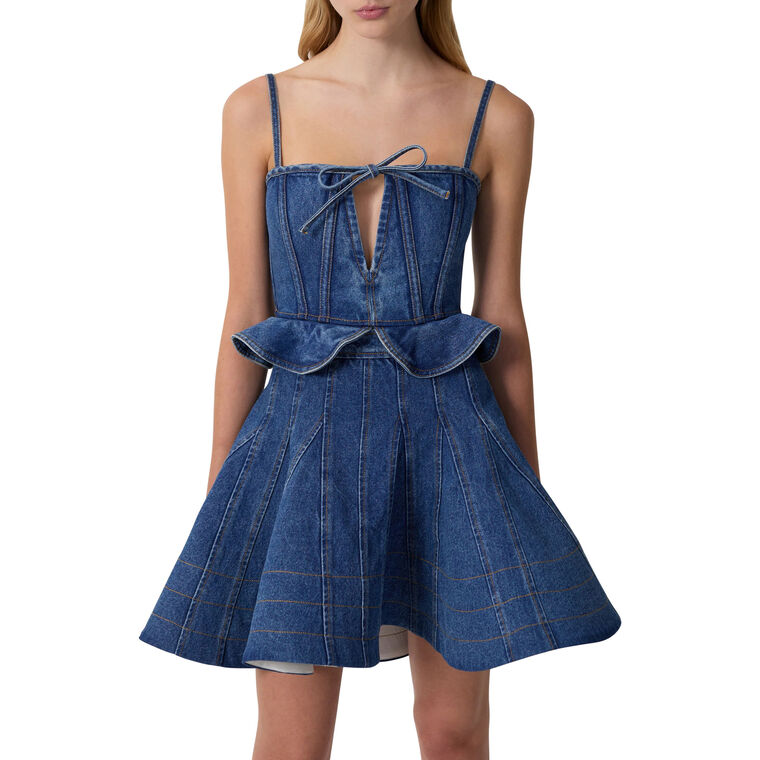 Kalle Godet Denim Mini Skirt image number null