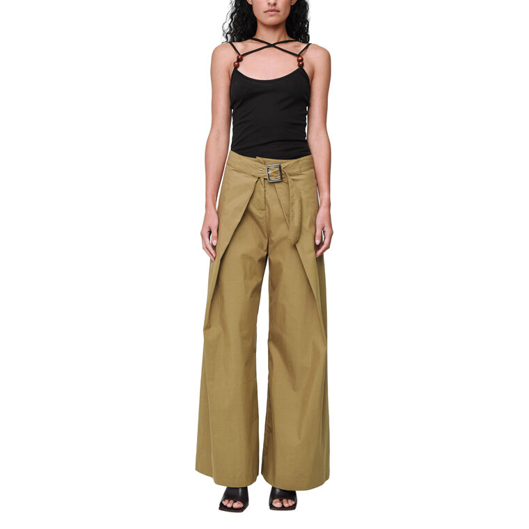 Utility Wrap Belted Wide-Leg Trouser image number null