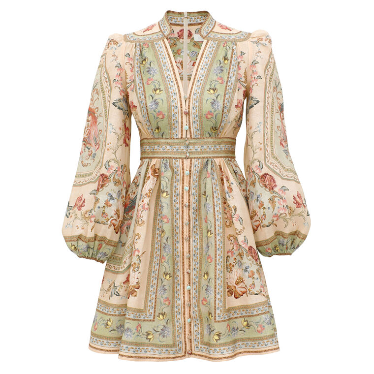 Roselight Long Sleeve Plunge Mini Dress image number null