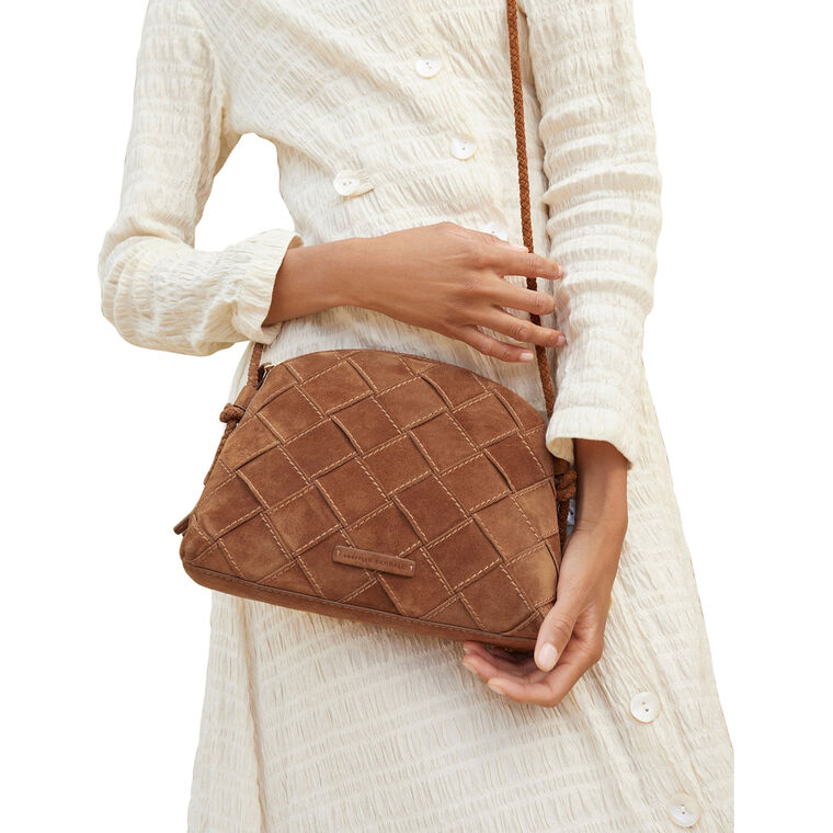 Mallory Woven Suede Crossbody Bag image number null