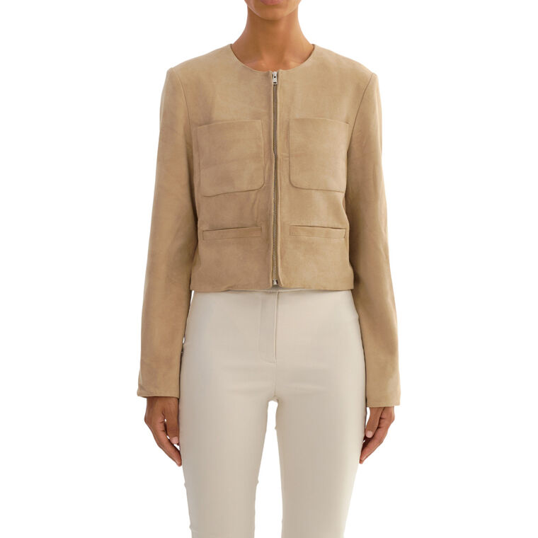 Linette Patch Pocket Suede Jacket image number null