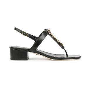 Andie Chain Detail Thong Block Heel Sandal