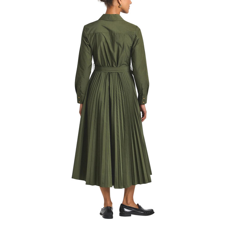 Kenza Cotton Poly Poplin Pleated Shirt Dress image number null