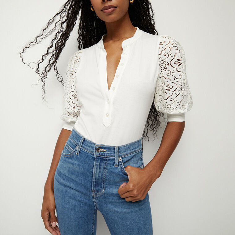 Coralee Lace Sleeve Top image number null