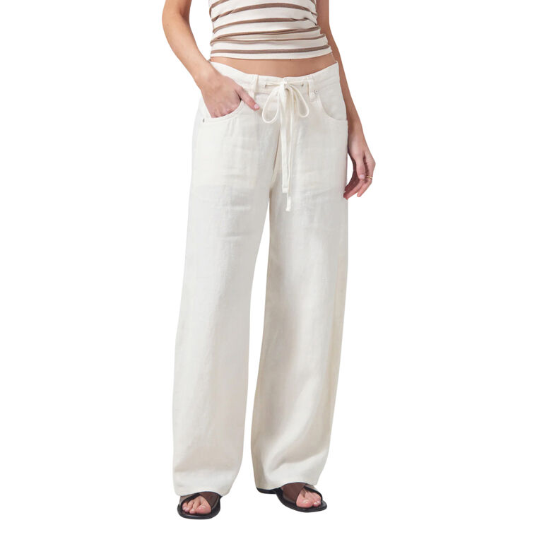 Brynn Drawstring Linen Trouser image number null