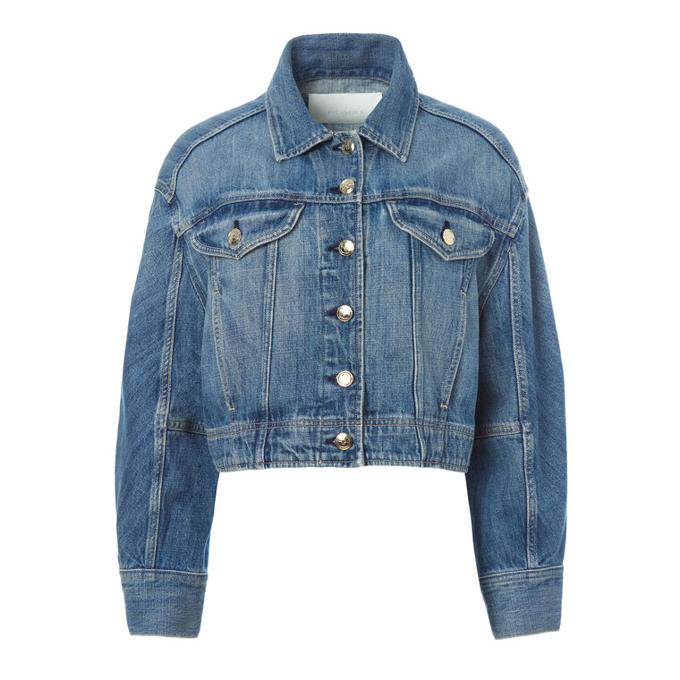 The Mhor Cropped Denim Jacket image number null