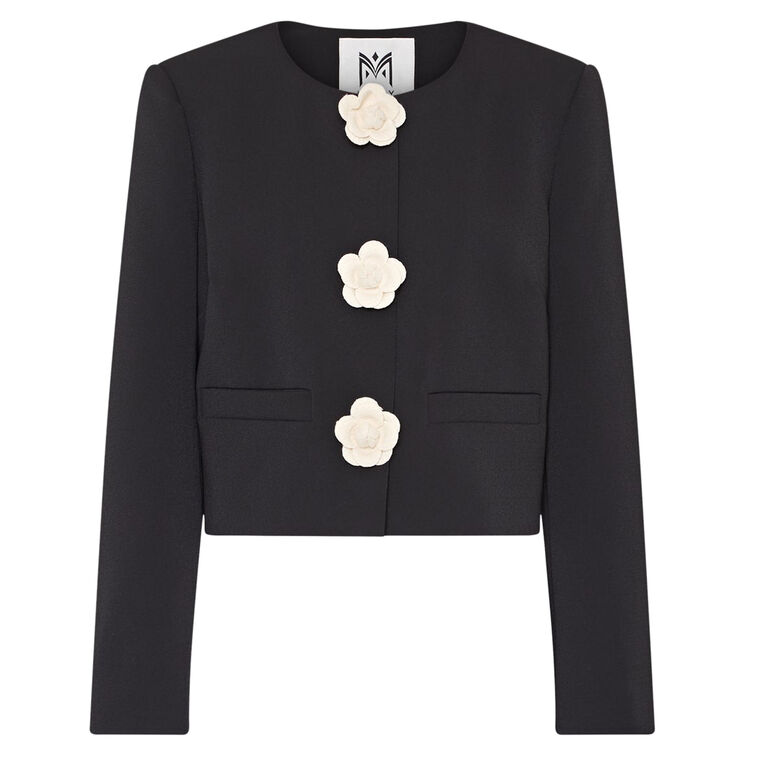 Selena Floral Applique Cropped Jacket image number null