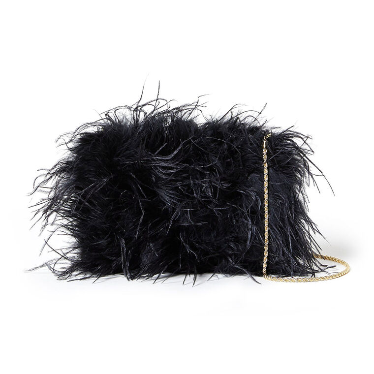 Zahara Mini Feather Clutch image number null