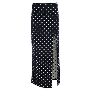 Coralie Pull On Polka Dot Midi Skirt