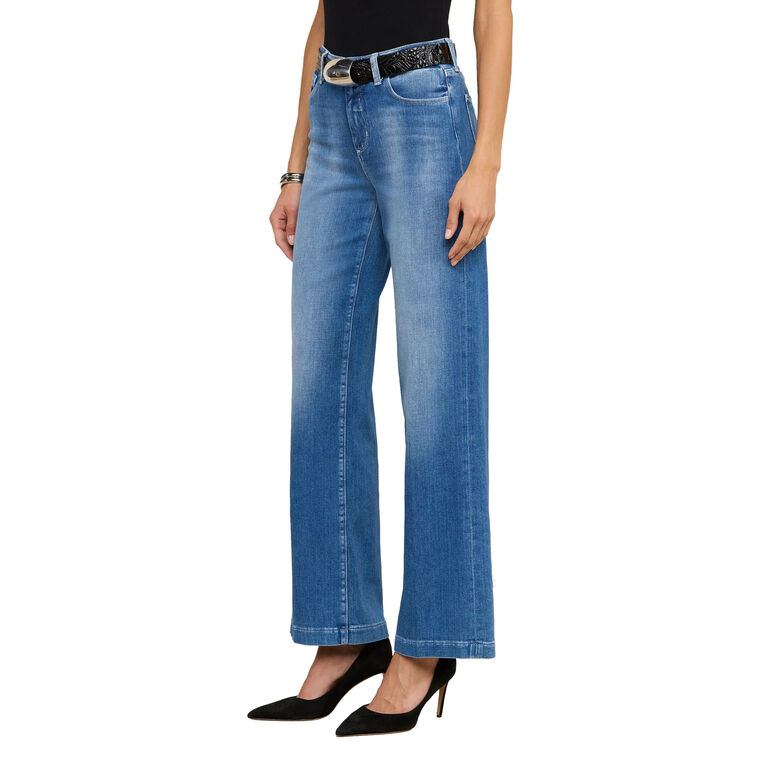Scottie High Rise Cropped Wide Leg Jean image number null