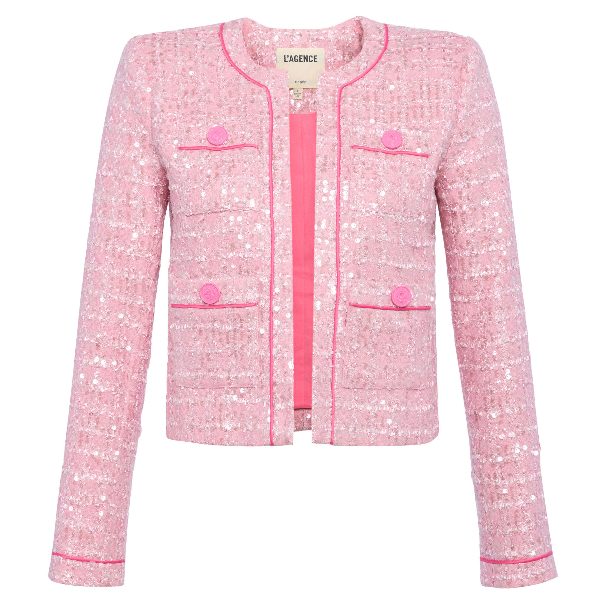 Niko Bracelet Sleeve Sequin Tweed Jacket