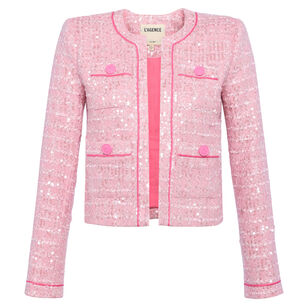 Niko Bracelet Sleeve Sequin Tweed Jacket