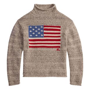 American Flag Long Sleeve Pullover Sweater American Flag Long Sleeve Pullover Sweater