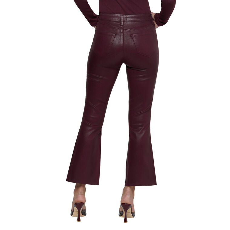 Kendra High Rise Crop Flare Coated Jean image number null