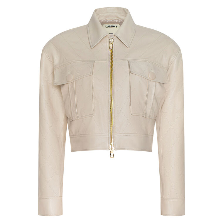 Micah Oversized Collared Leather Jacket image number null
