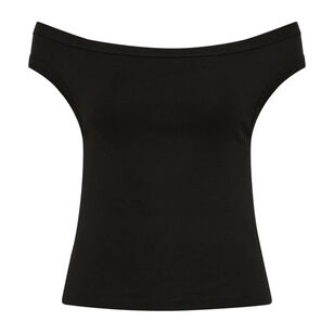 Organic Cotton Off Shoulder Cap Sleeve Top