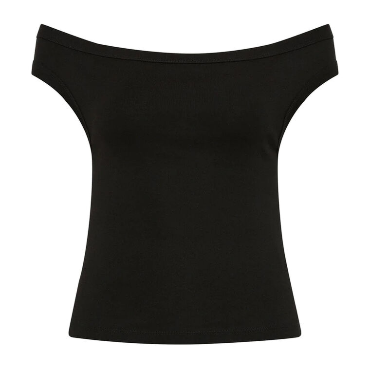 Organic Cotton Off Shoulder Cap Sleeve Top image number null