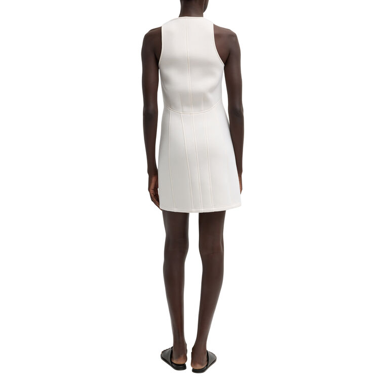 Bonded Viscose Sculpted Sleeveless Tunic Dress image number null