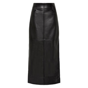 Aspect Vegan Leather Midi Skirt