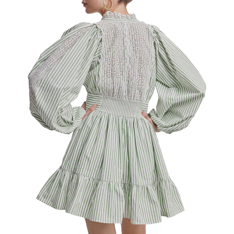 Seersucker Long Sleeve Mini Dress image number null