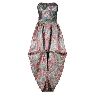 Elowen Strapless Bustier Jaquard Midi Dress