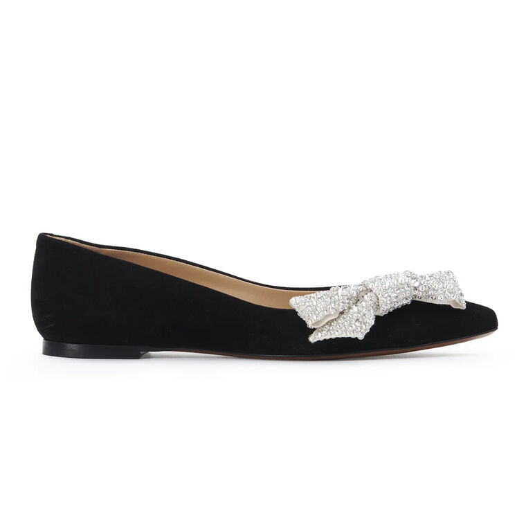 Thea Crystal Bow Ballerina Flat image number null