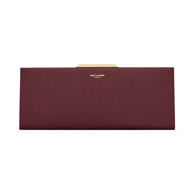 Midnight Small Clutch in Satin image number null
