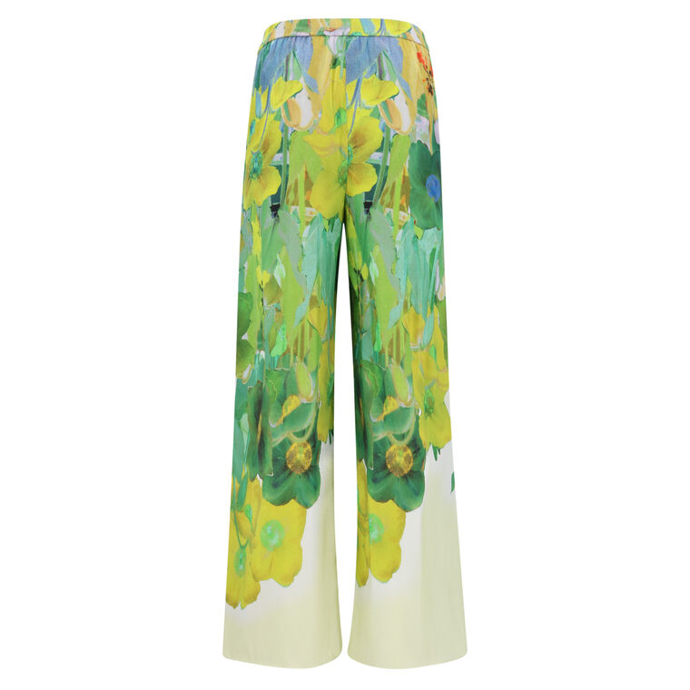 Alessia Floral Satin Wide-Leg Pant image number null