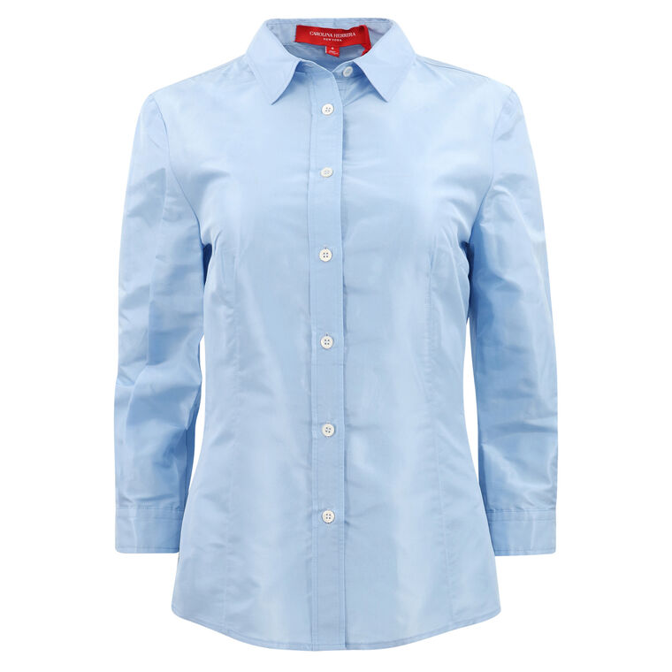 Silk Taffeta Collared Shirt image number null