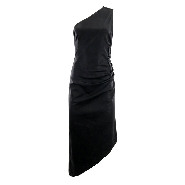 Esme Coated Denim One Shoulder Dress image number null