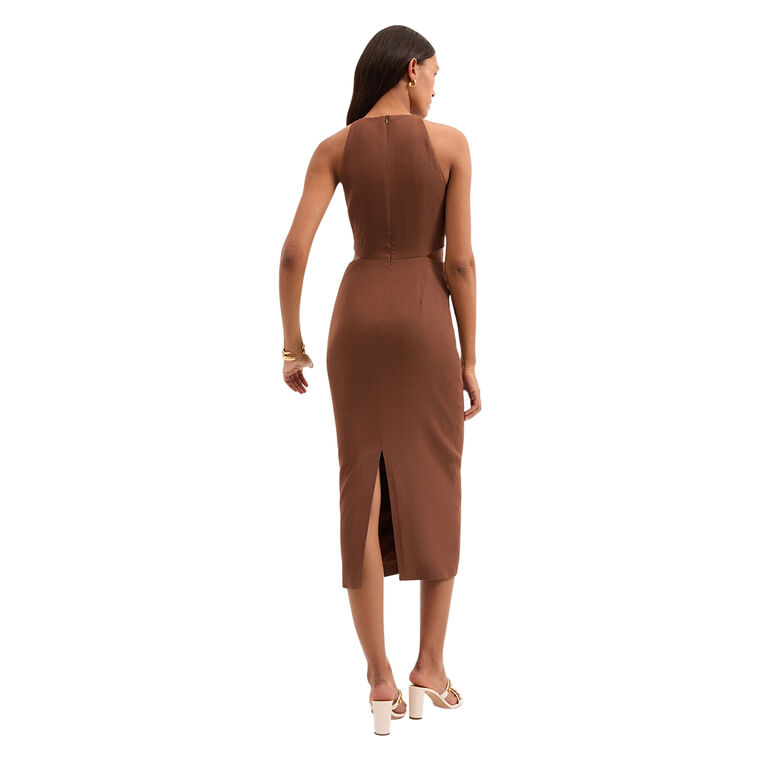 Isla Sleeveless Gold-Medallion Midi Dress image number null