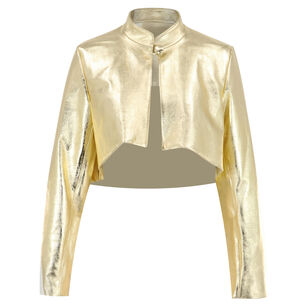 Metallic Leather Umbrella Jacket